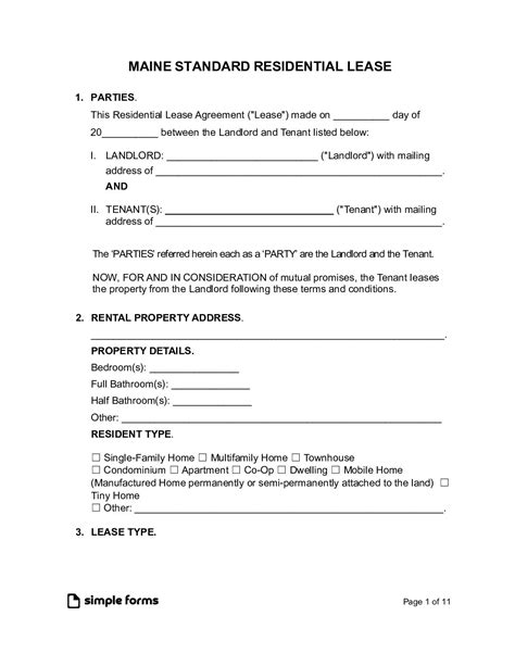 rental agreement form maine|Maine Rental Lease Agreement Templates (6)